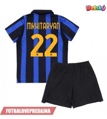 Lacne Dětský Futbalové dres Inter Milan Henrikh Mkhitaryan #22 2026-27 Krátky Rukáv - Domáci (+ trenírky)